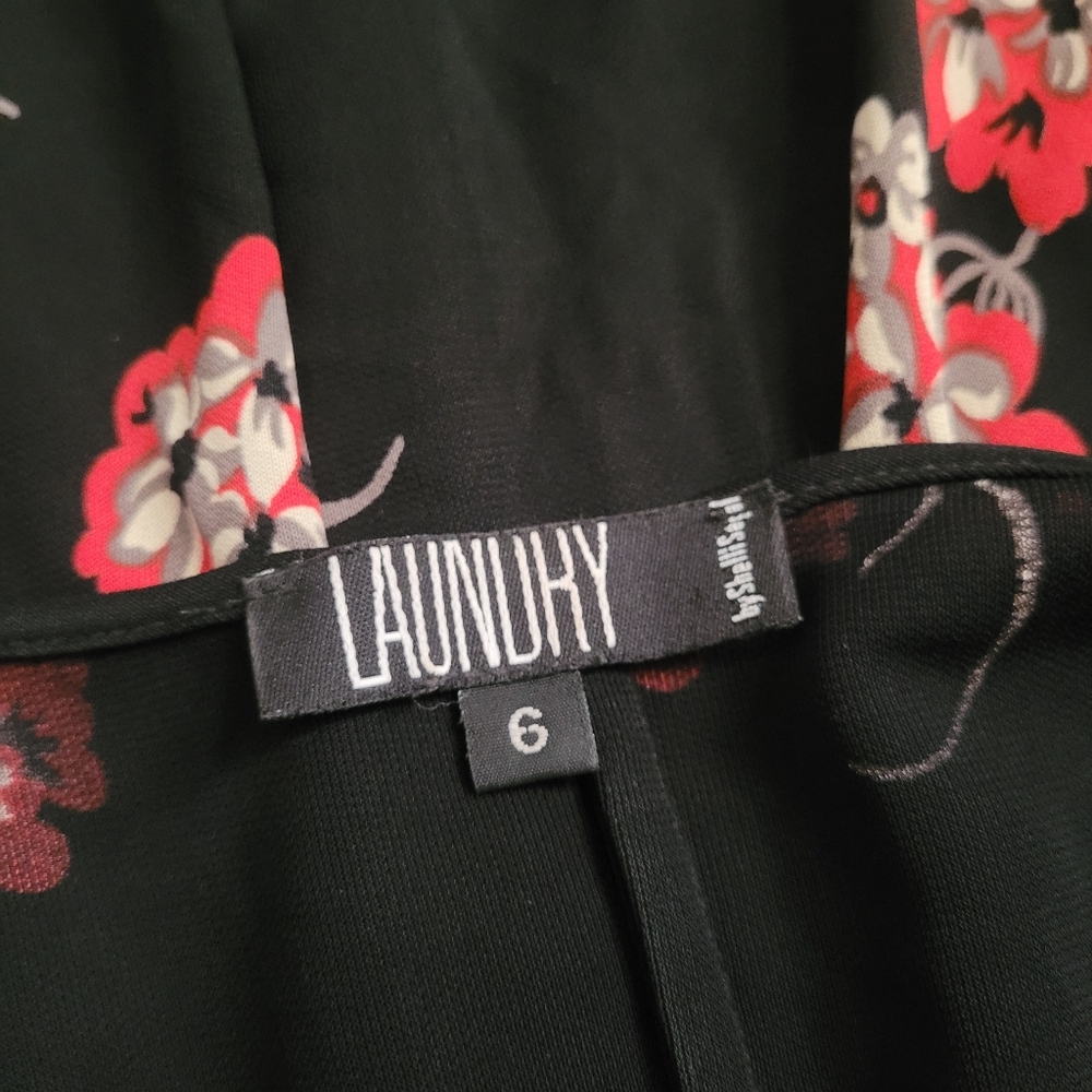 Vintage Laundry by Shelli Segal Black & Red Floral Dress Whimsigoth 6 - Picture 11 of 15